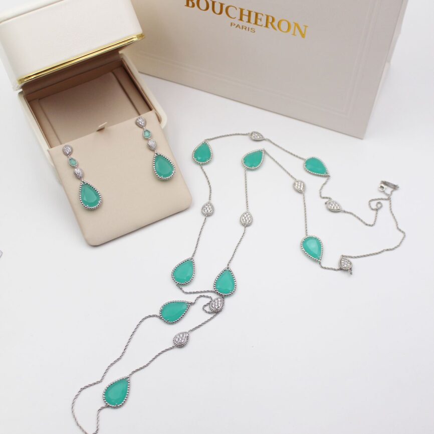 Boucheron Serpentine Turquoise and Diamond Drop Haute Joaillerie Suite