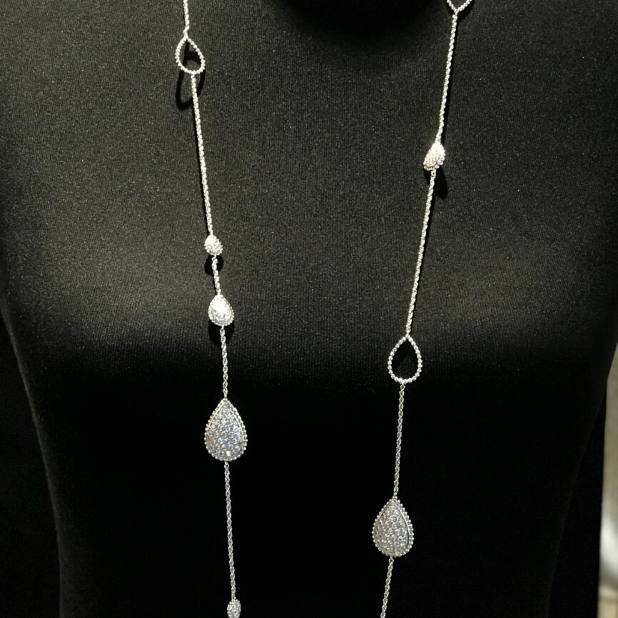 Boucheron Serpent Bohème Diamond Long Necklace in White Gold
