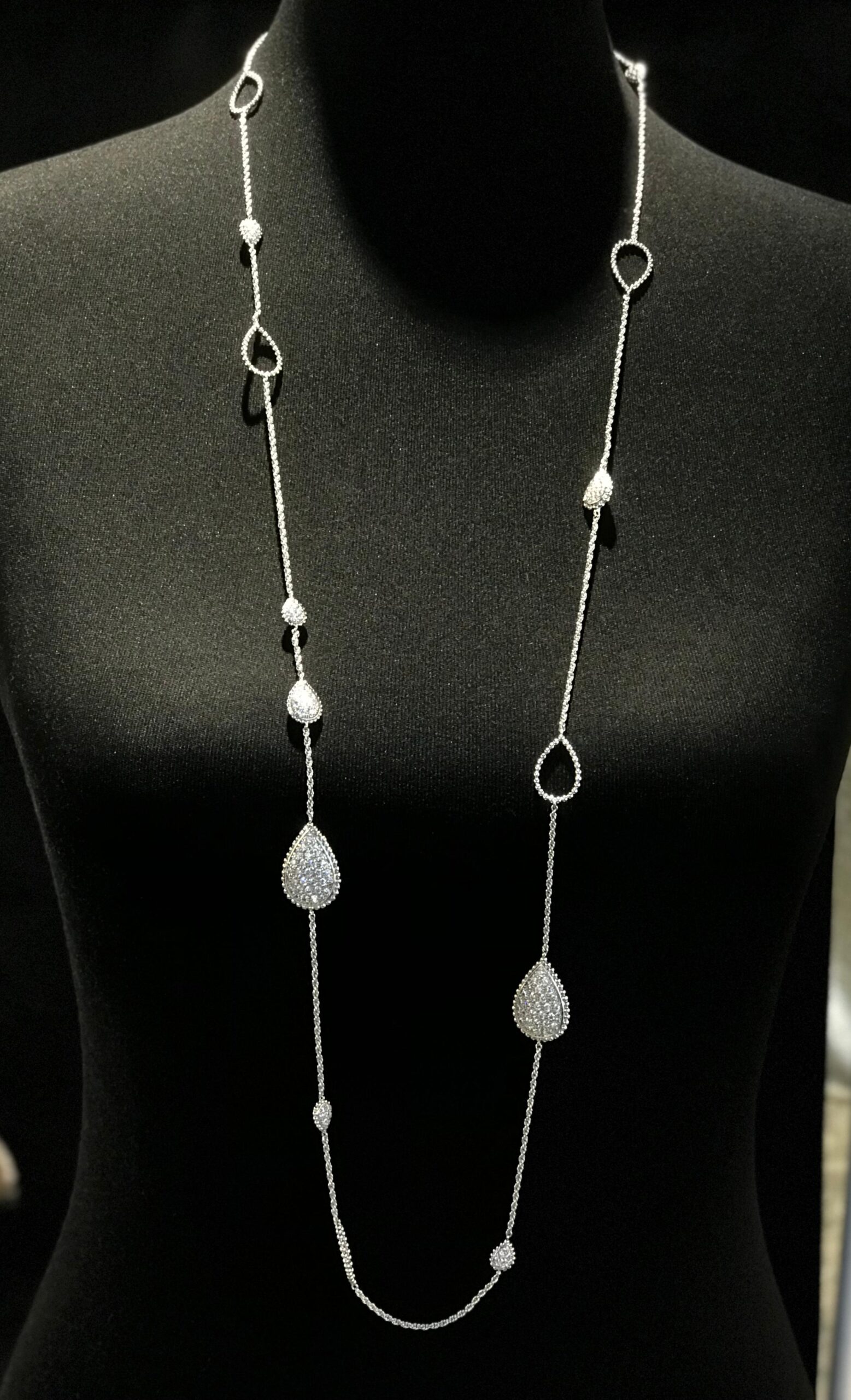 Boucheron Serpent Bohème Diamond Long Necklace in White Gold