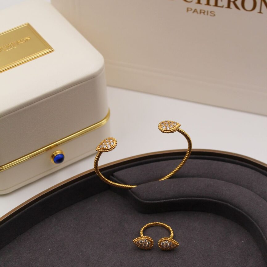 Boucheron Serpent Bohème Diamond and Yellow Gold Open Motif Suite