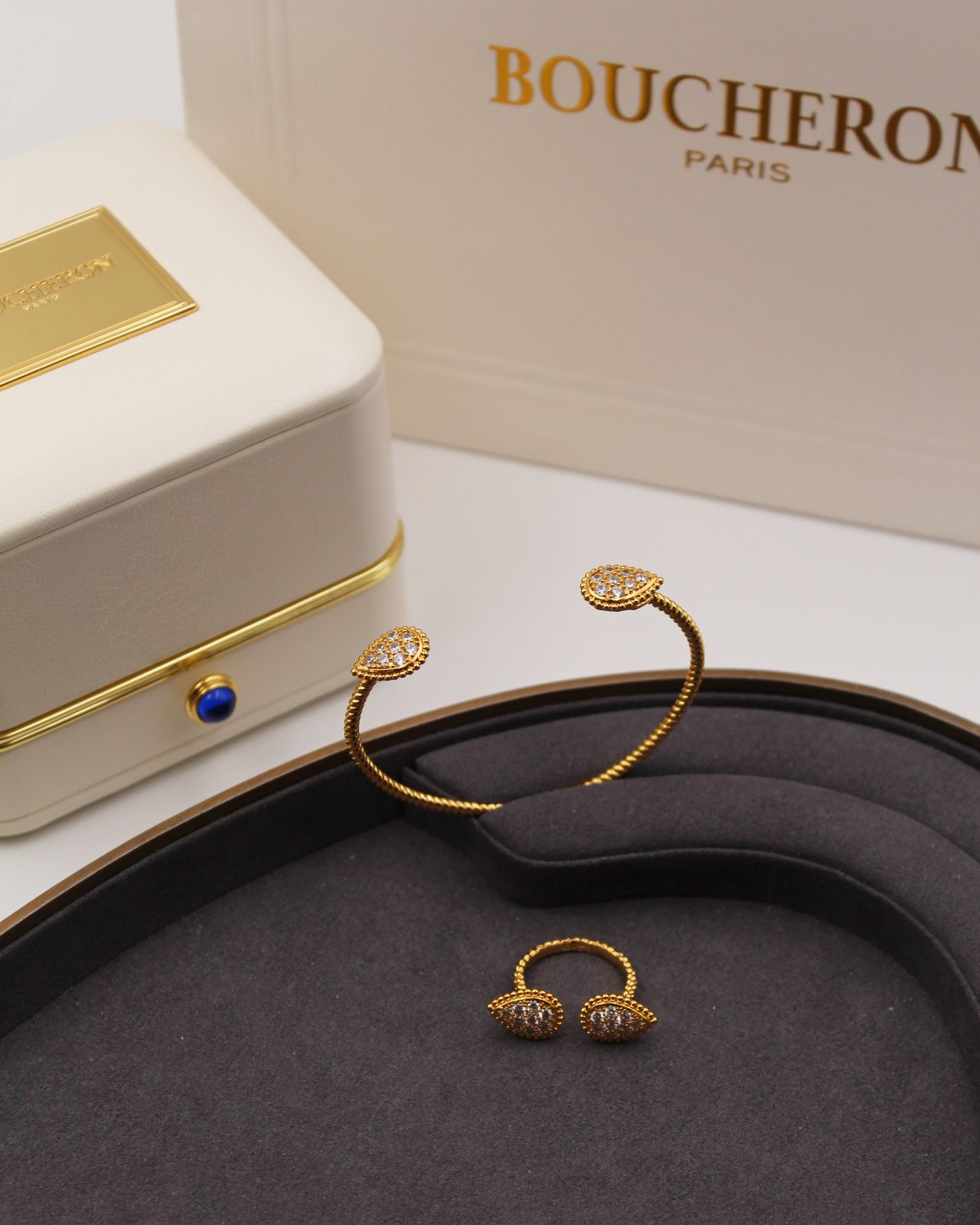 Boucheron Serpent Bohème Diamond and Yellow Gold Open Motif Suite