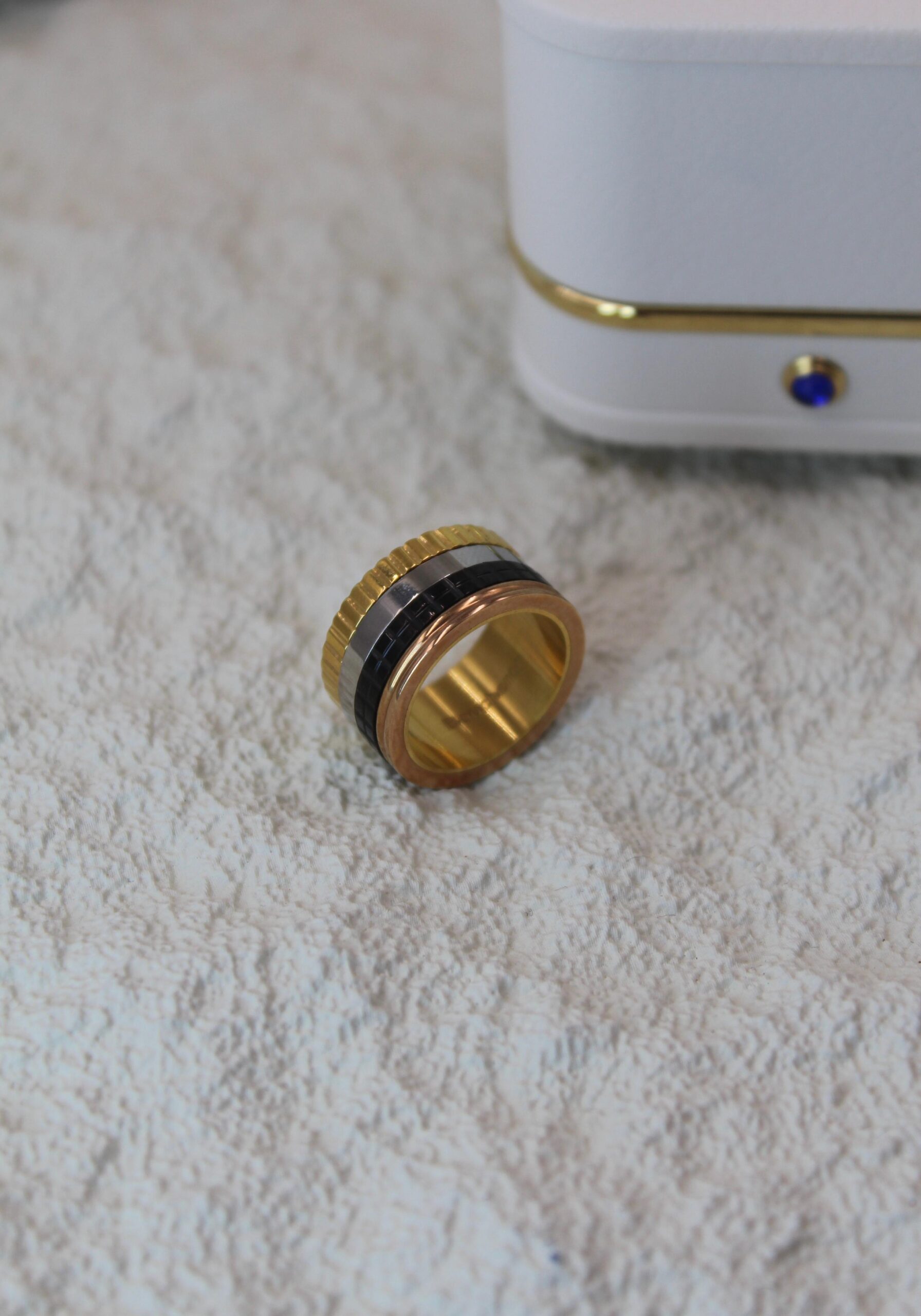 Boucheron Quatre Classic Multi-Textured Gold and PVD Band Ring
