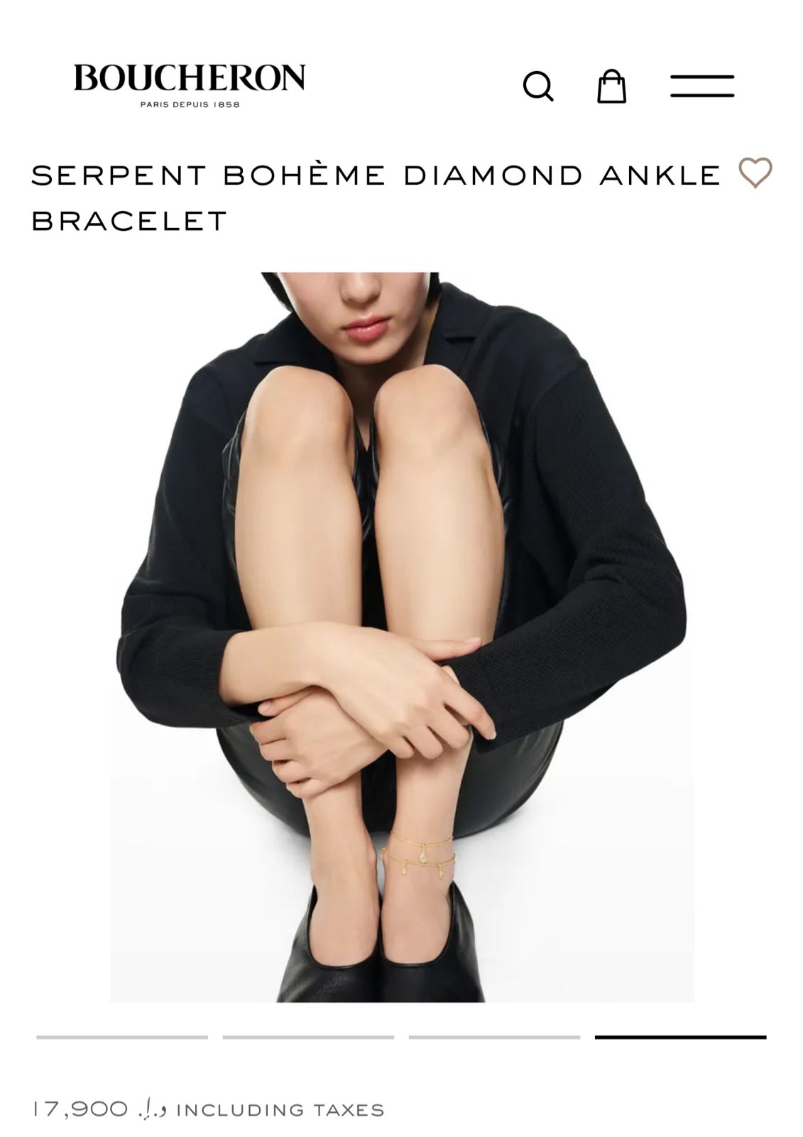 Boucheron Serpent Bohème Diamond Ankle Bracelet in 18K Yellow Gold