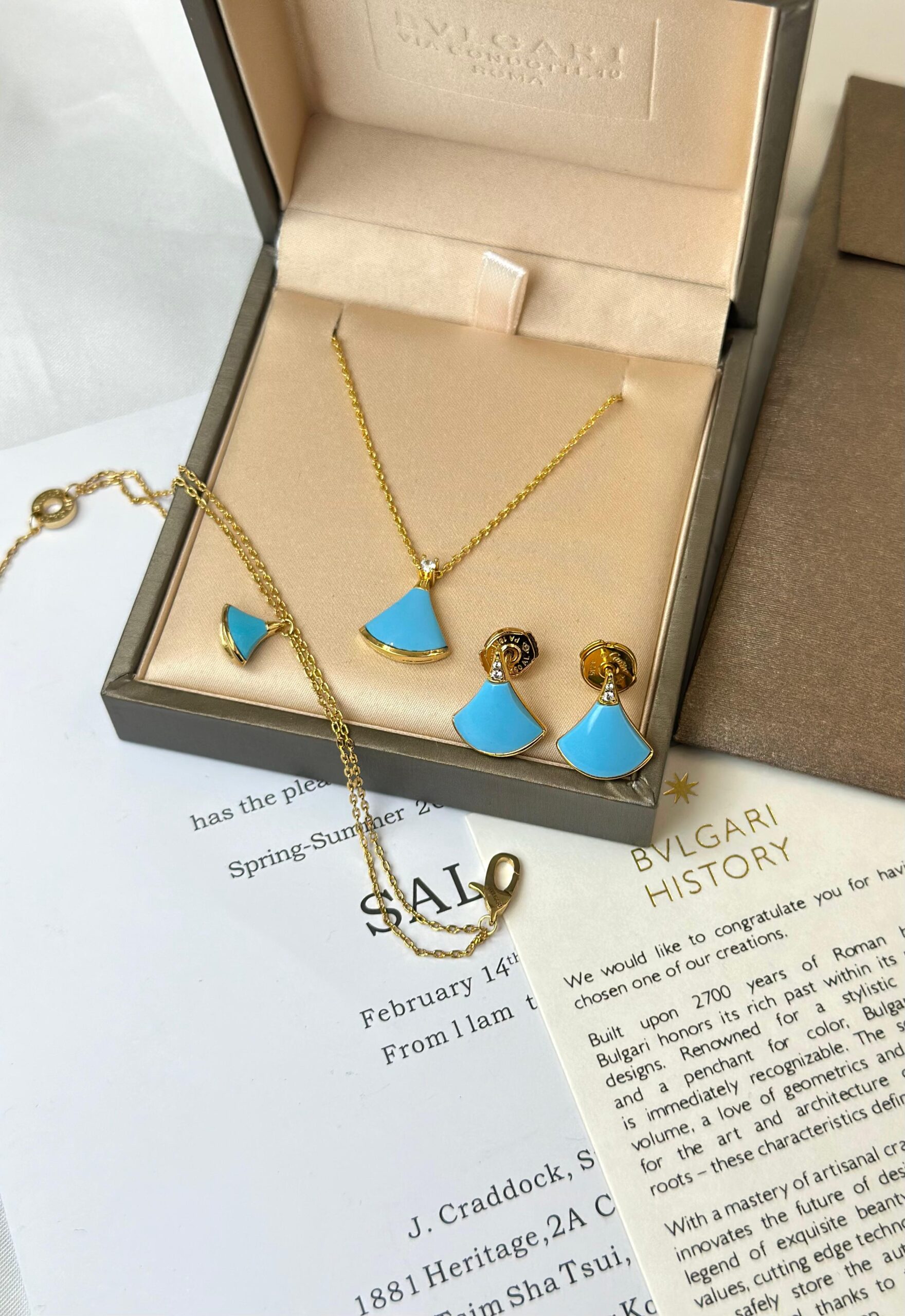 Bvlgari Divas' Dream 18K Yellow Gold Turquoise and Diamond Suite