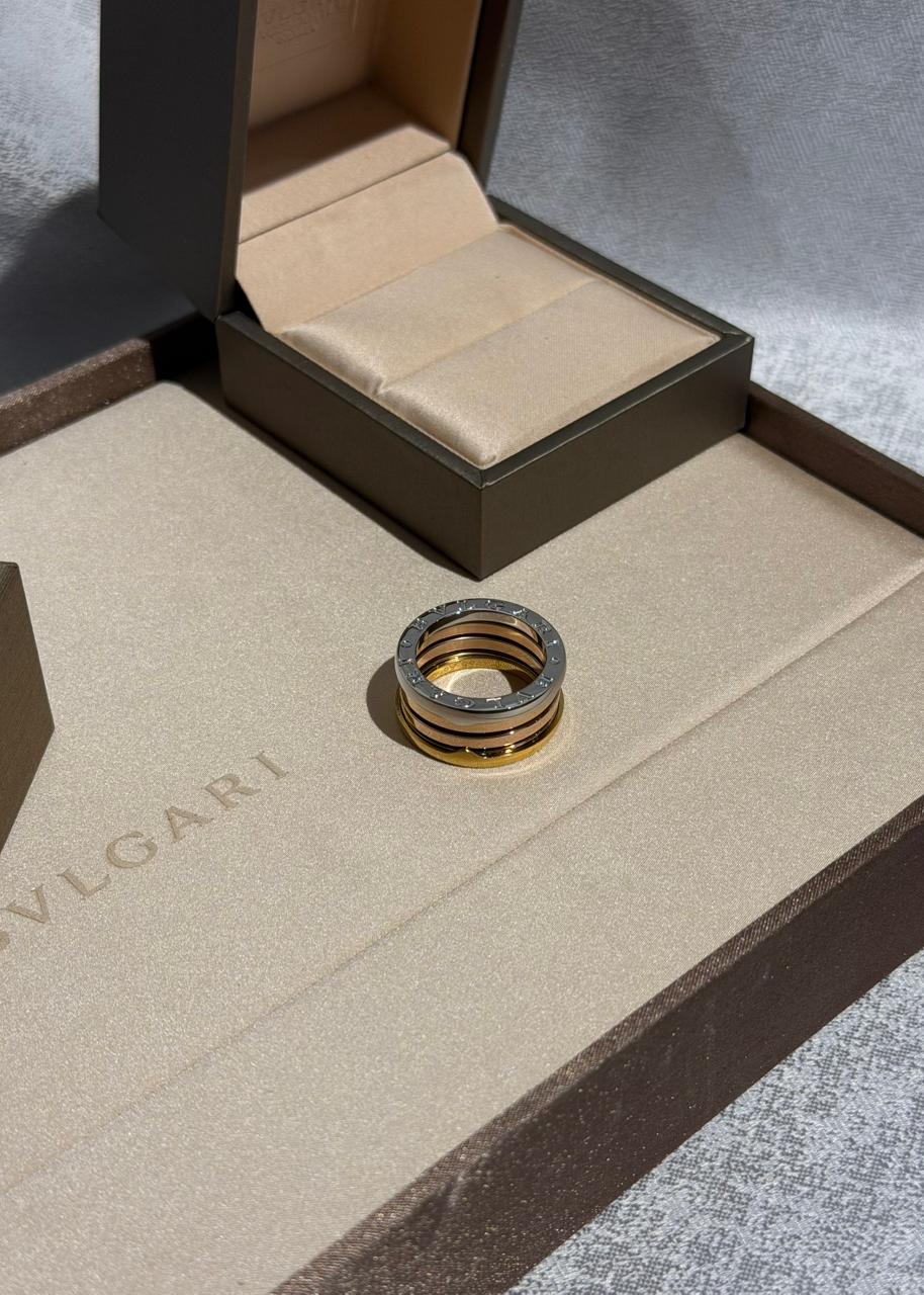 Bvlgari B.zero1 Four-Band Tri-Color Gold Ring