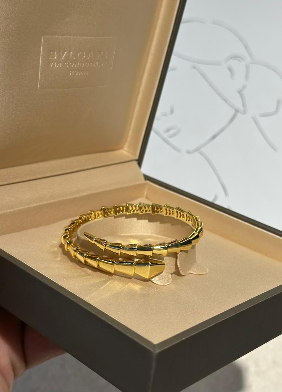Bvlgari Serpenti Tubogas 18K Yellow Gold Single-Coil Bracelet