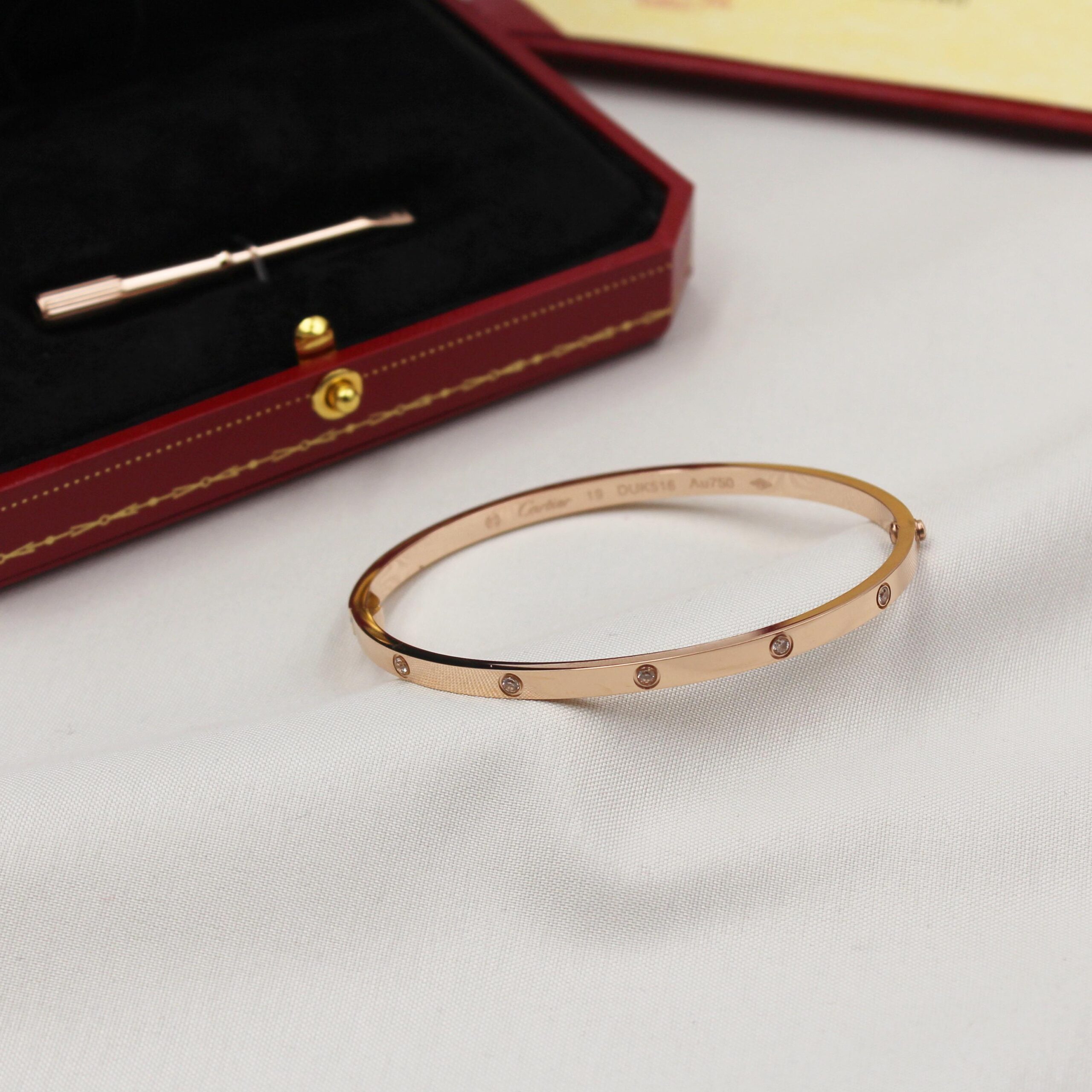 Cartier 18K Rose Gold Diamond-Set Love Bracelet