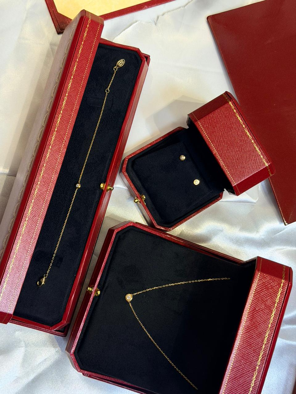 Cartier Solitaire 18K Yellow Gold Diamond Ensemble Set