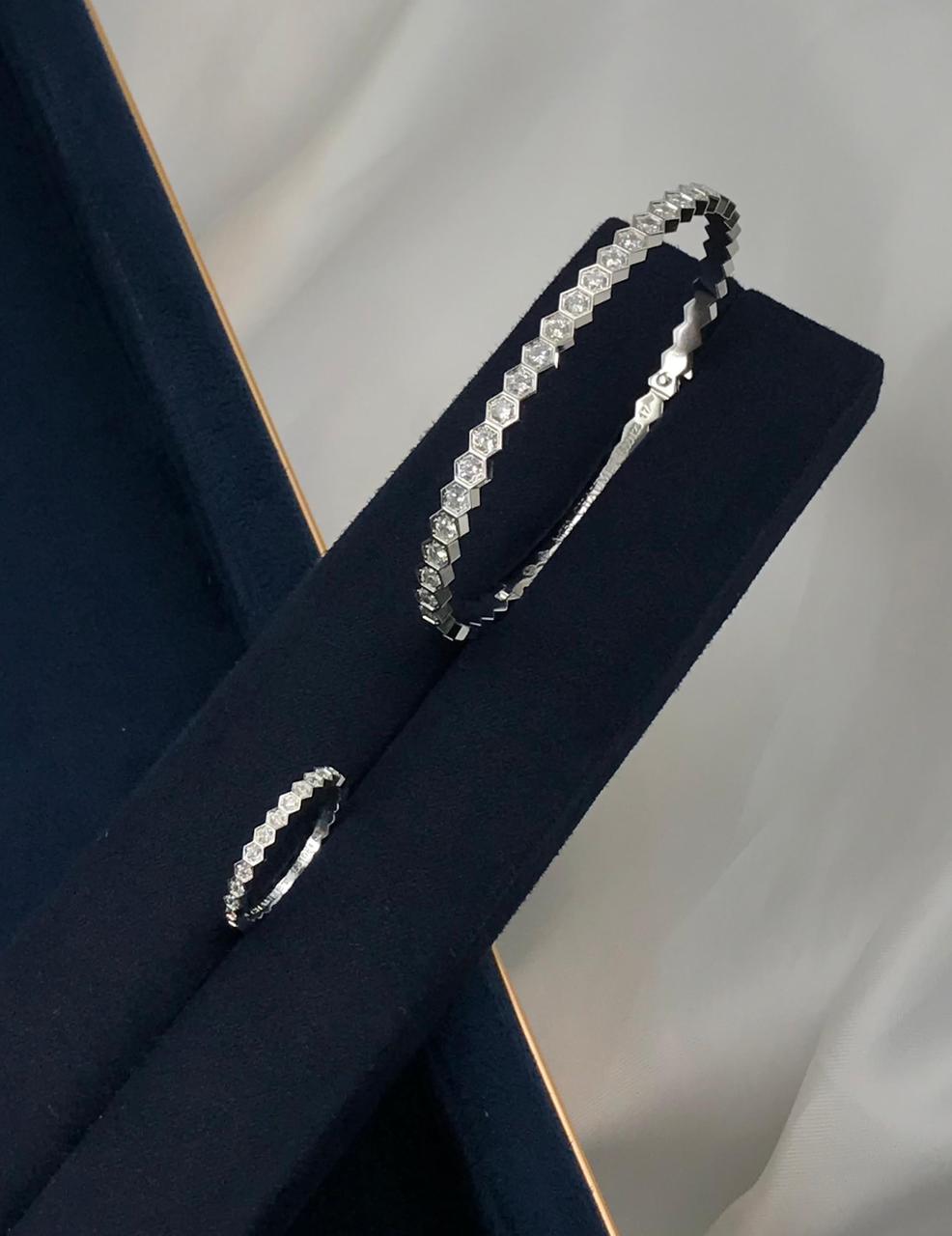 Chaumet Bee My Love 18K White Gold and Diamond Bracelet and Ring Set