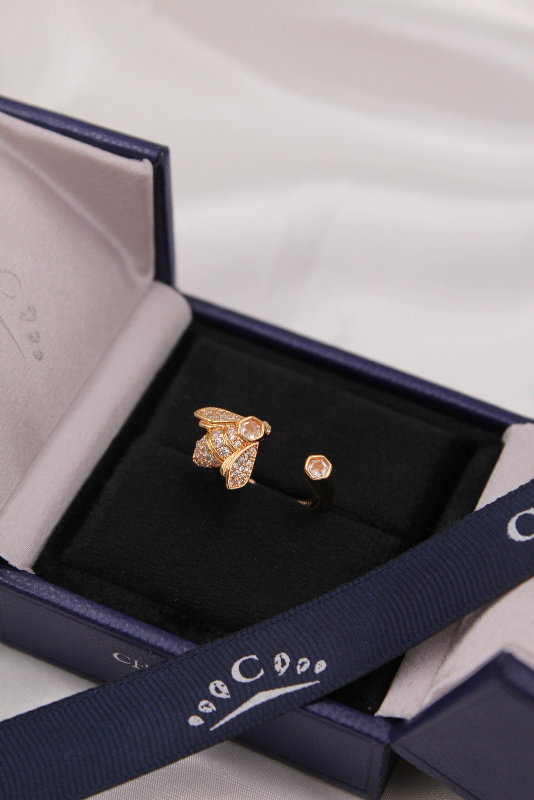 Chaumet Bee My Love Openwork Diamond & Rose Gold Ring