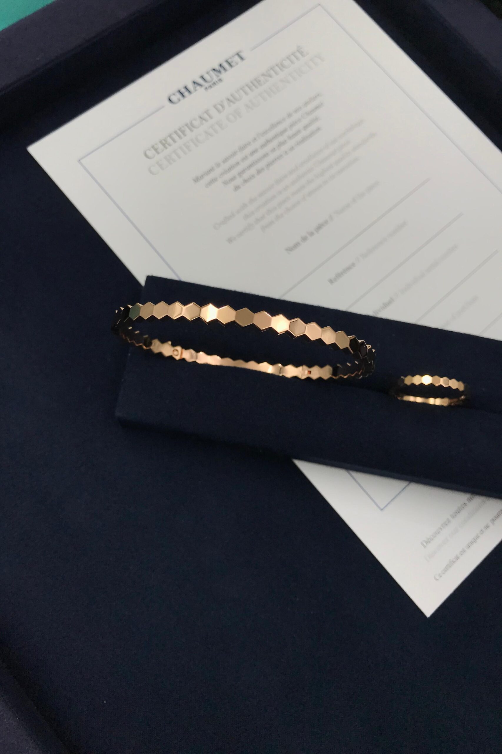 Chaumet Bee My Love 18K Rose Gold Bangle and Matching Ring Set