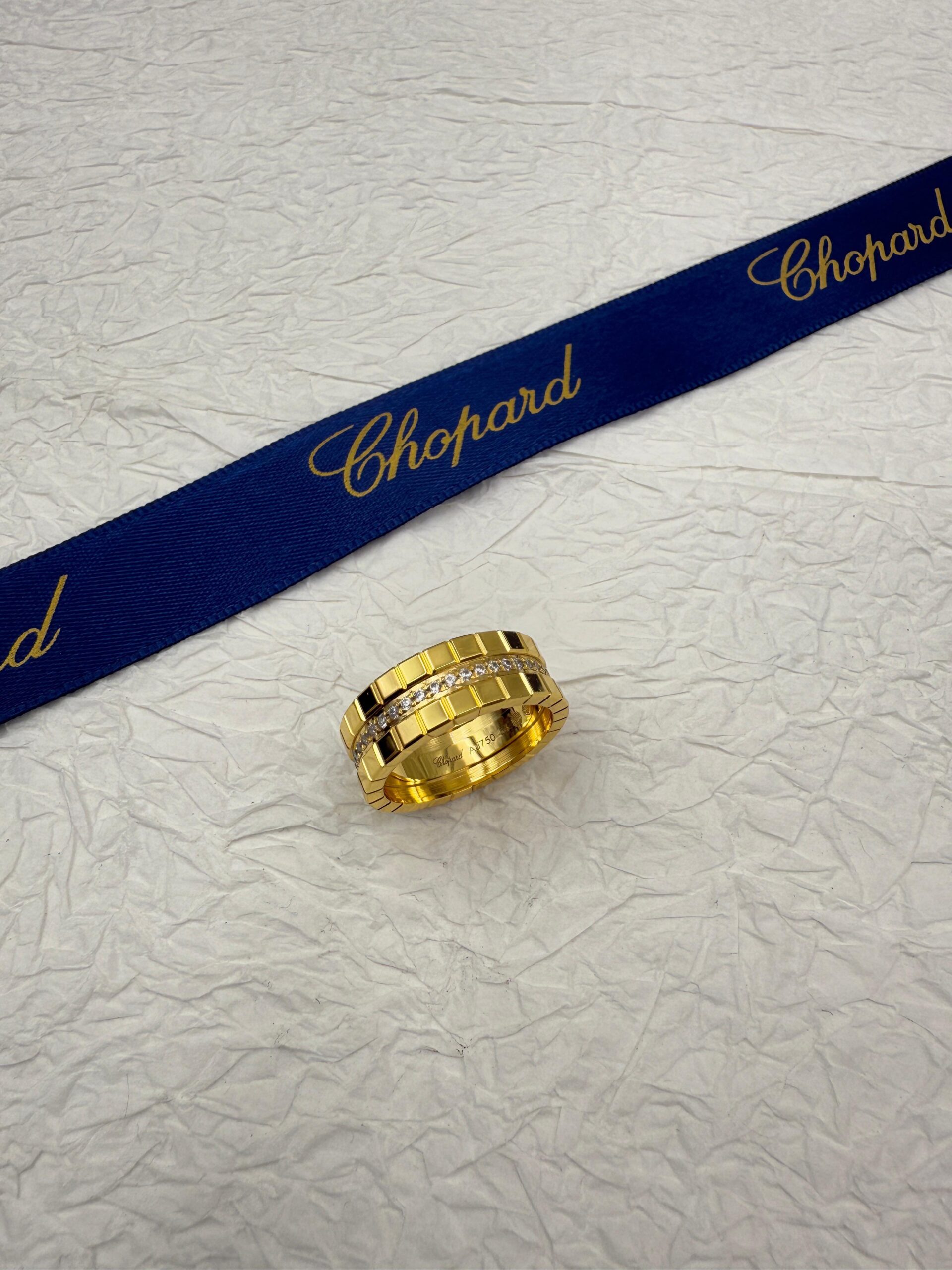 Chopard Ice Cube 18K Yellow Gold and Diamond Band Ring