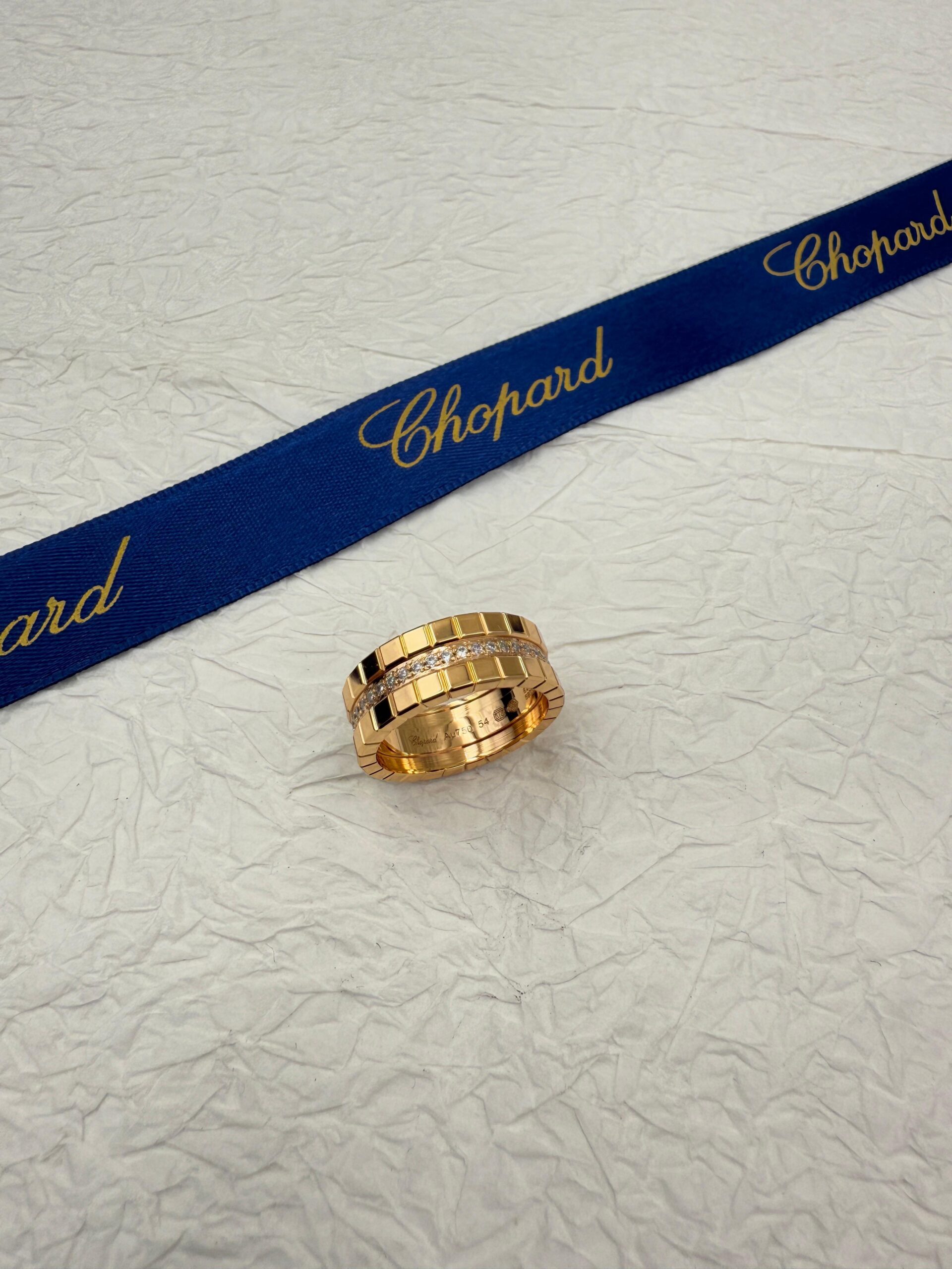 Chopard Ice Cube 18K Rose Gold Diamond Band Ring