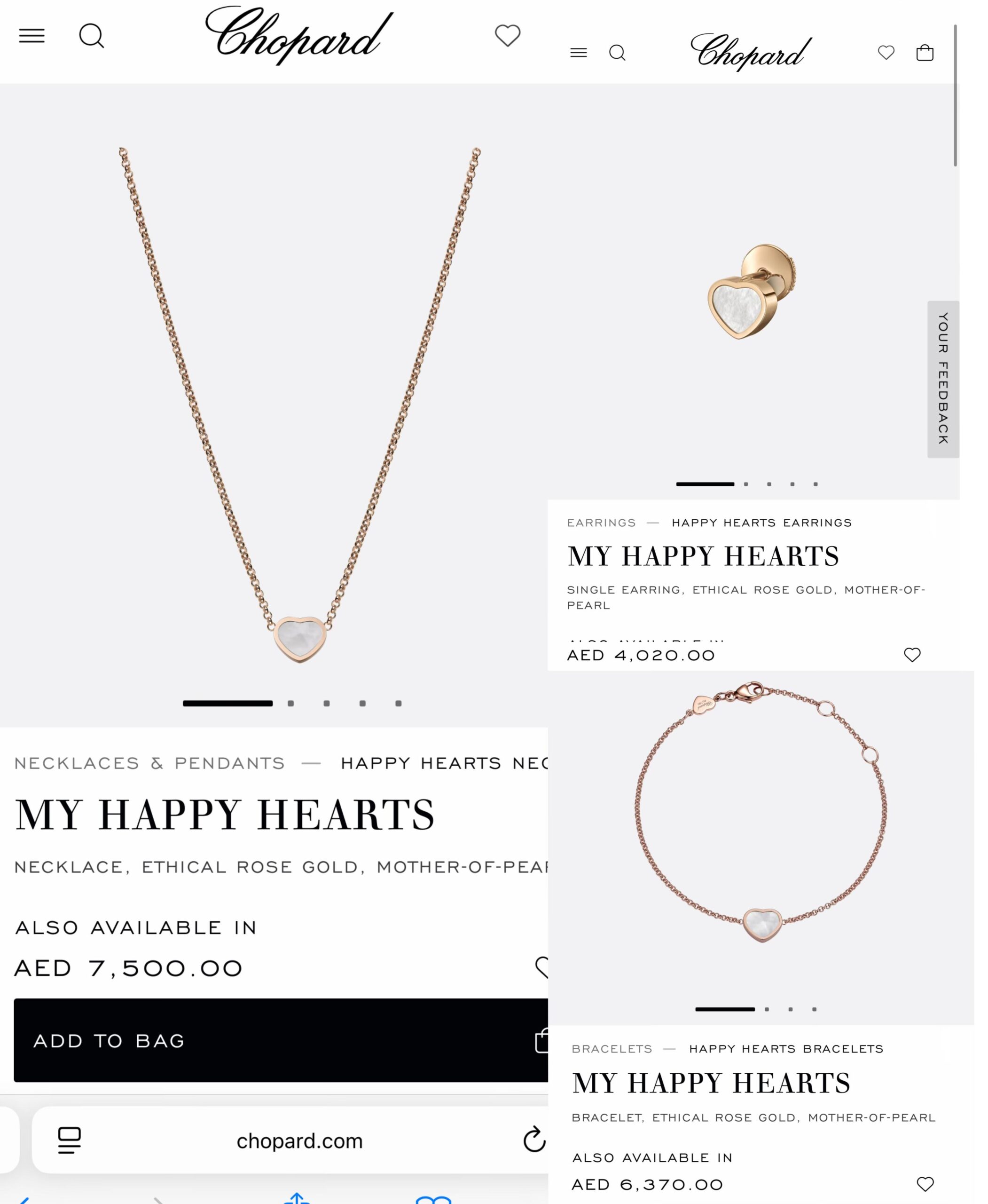 Chopard My Happy Hearts Ethical Rose Gold and Mother-of-Pearl Collection