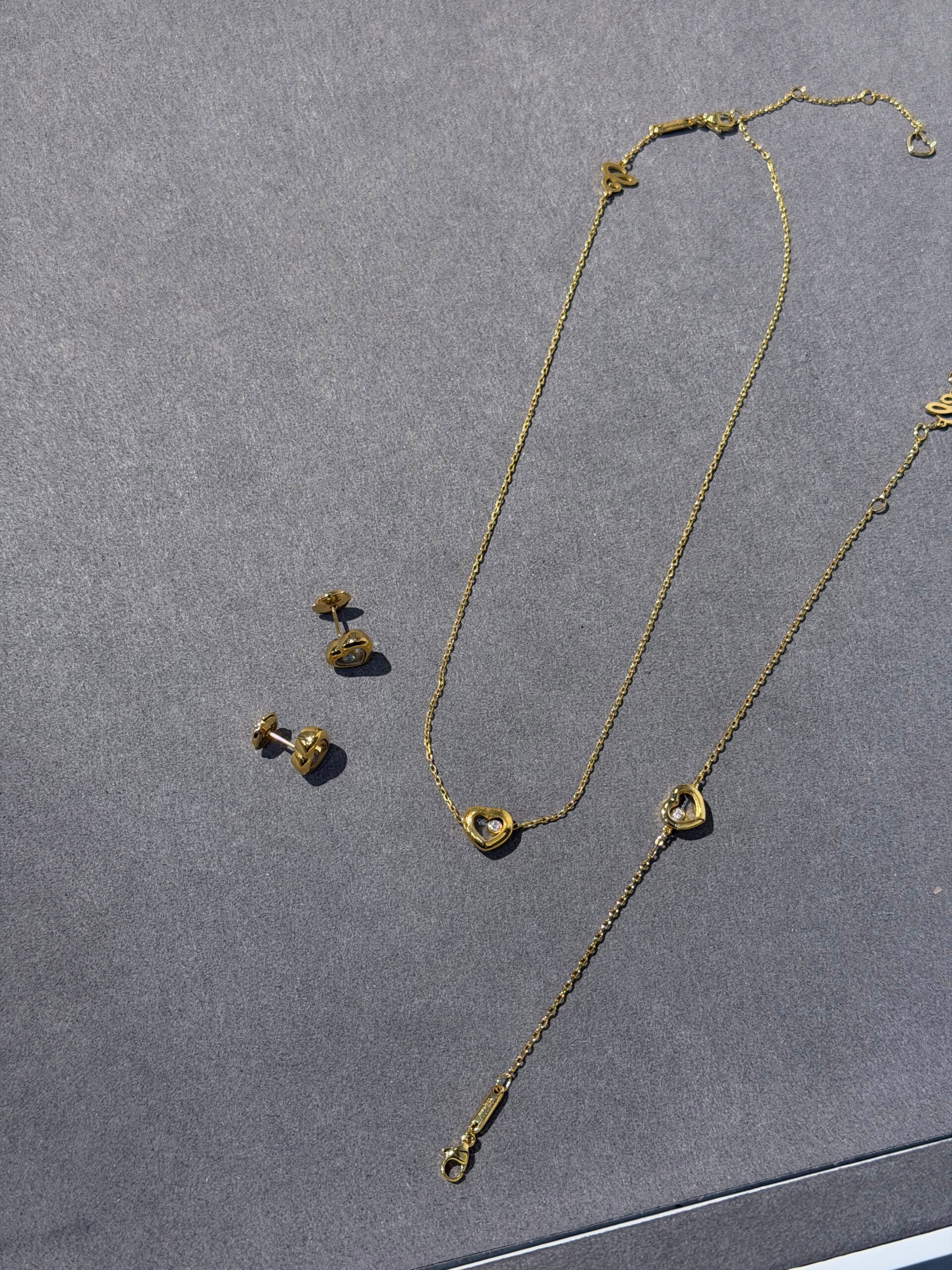 Chopard Happy Diamonds 18K Yellow Gold Heart Motif Suite