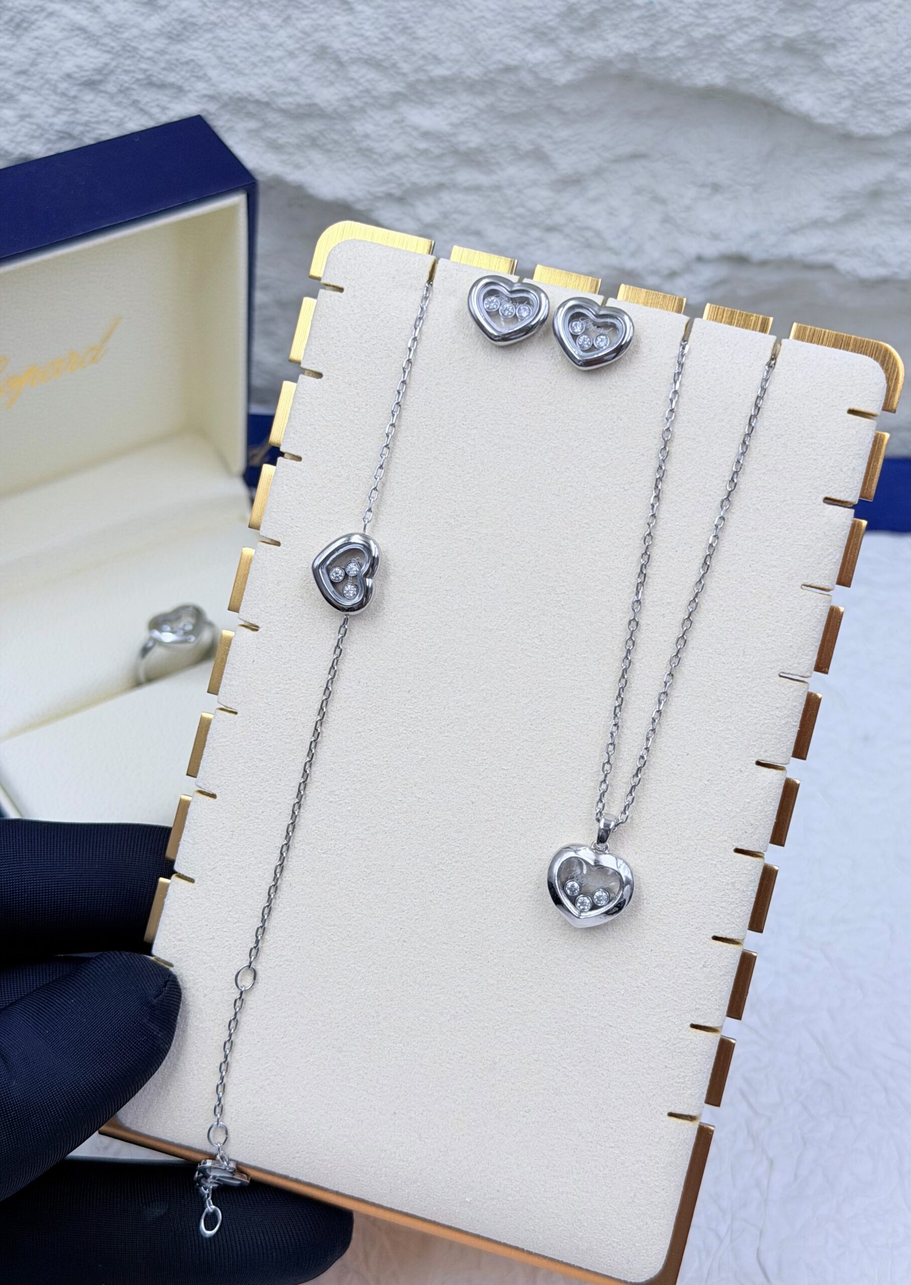 Chopard Happy Diamonds White Gold Heart Suite Set
