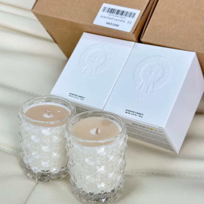 Artisan Embossed Crystal-Glass Scented Candle Duo