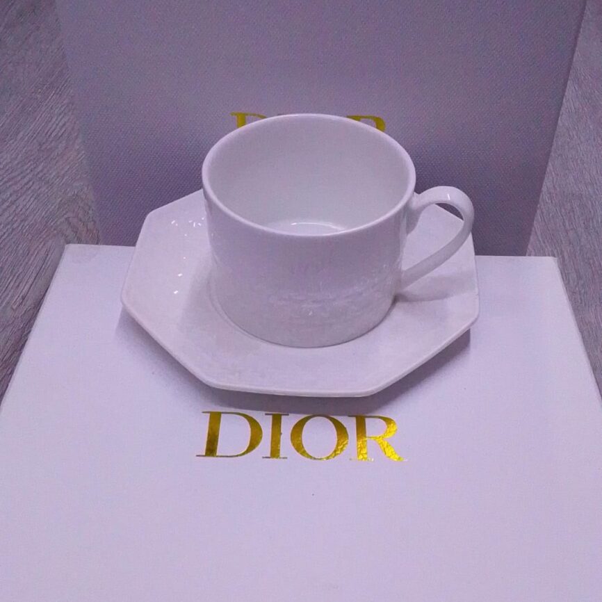 Dior Maison Octagonal Porcelain Teacup & Saucer Set