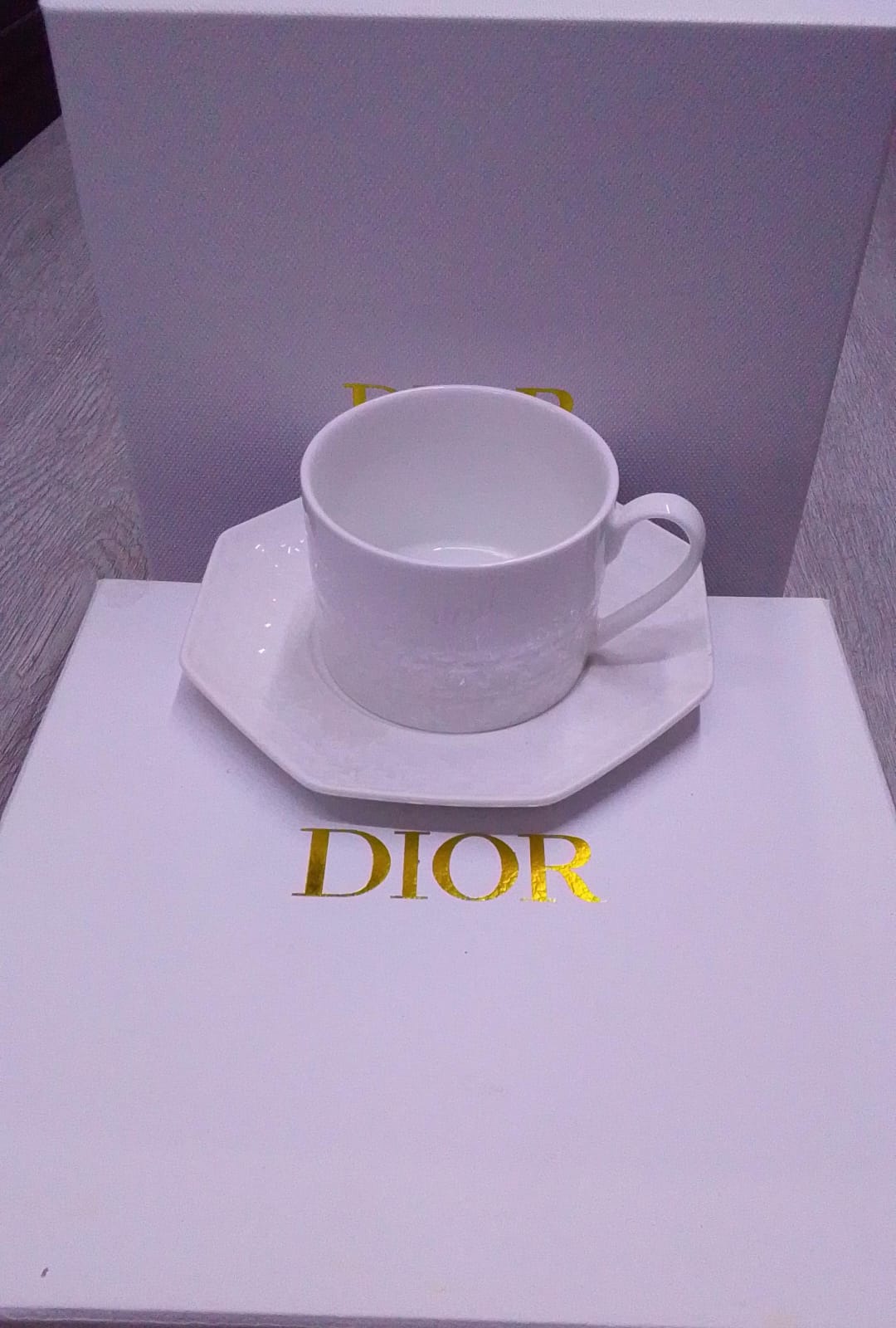 Dior Maison Octagonal Porcelain Teacup & Saucer Set