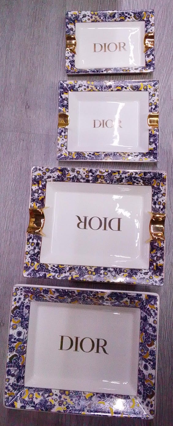 Dior Maison Floral Porcelain & Gold Accent Tray Collection