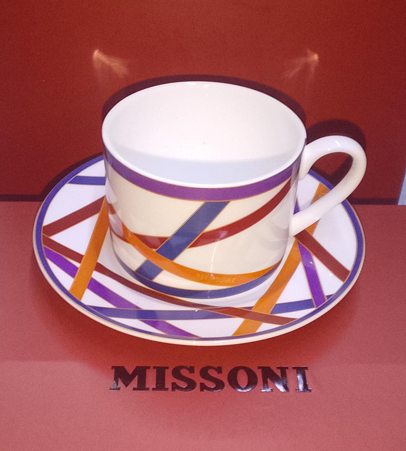 Missoni Home Geometric Ribbon Fine Porcelain Tea Cup & Saucer Set