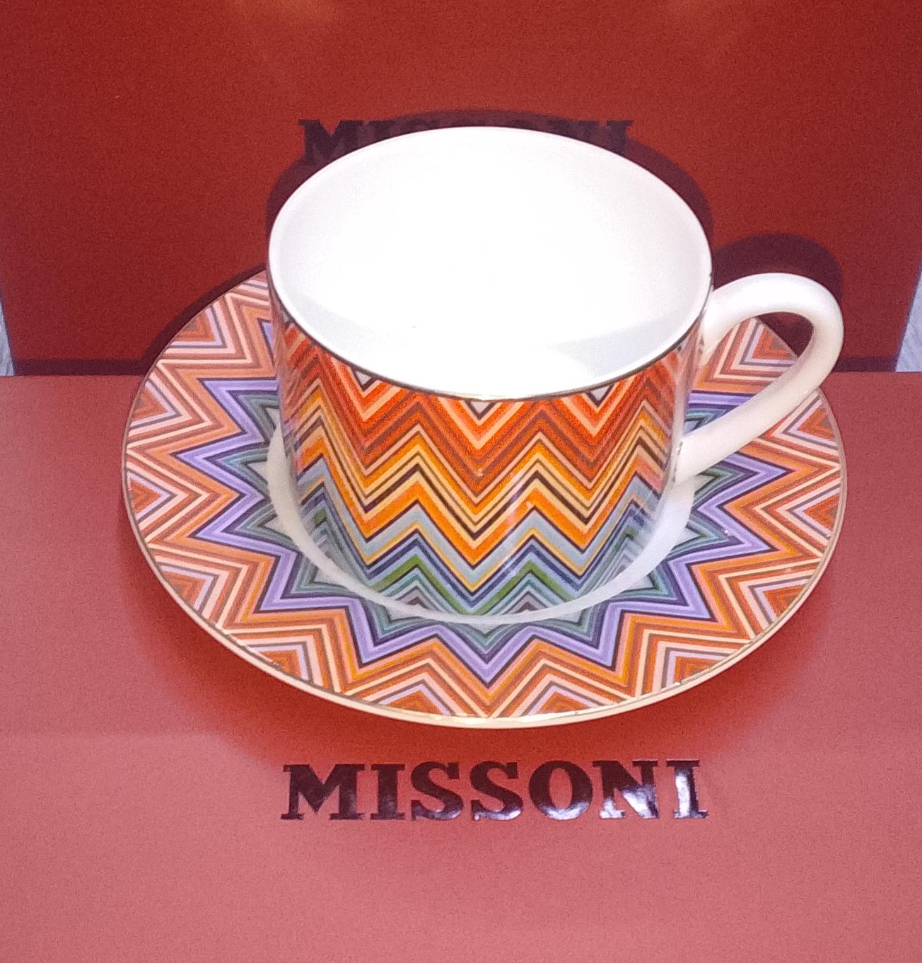 Missoni Signature Chevron Porcelain Tea Cup & Saucer Set