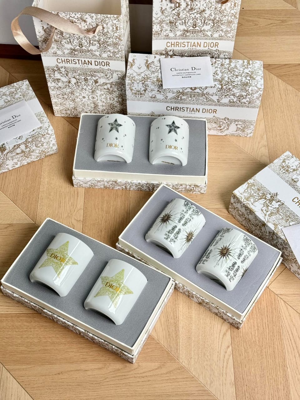 Christian Dior Limited Edition Etoile Limoges Porcelain Votive Set