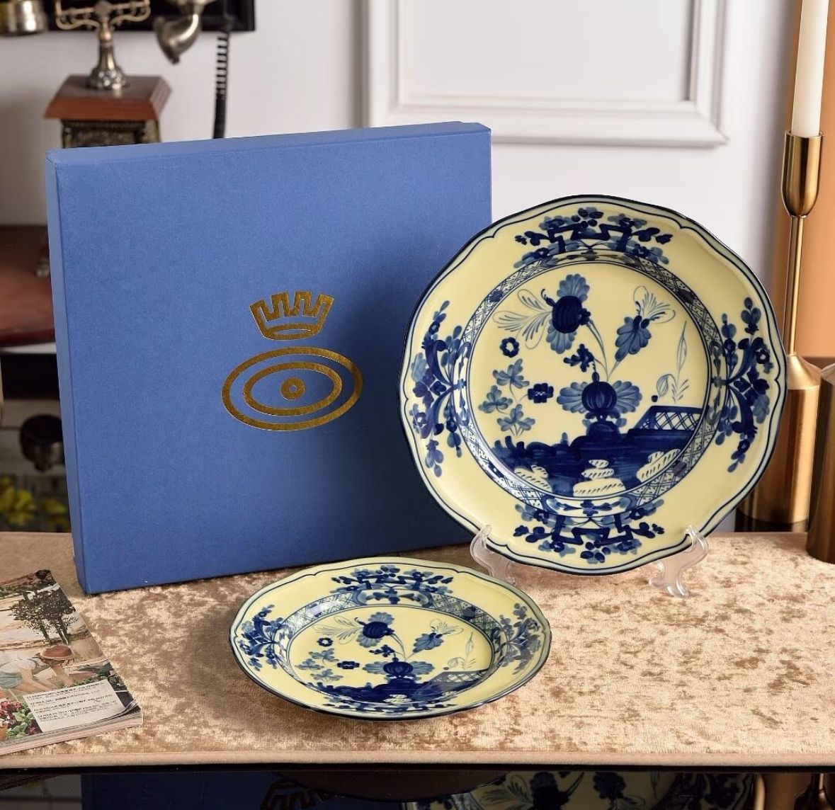 Heirloom Heritage Blue & Cream Porcelain Dinnerware Set