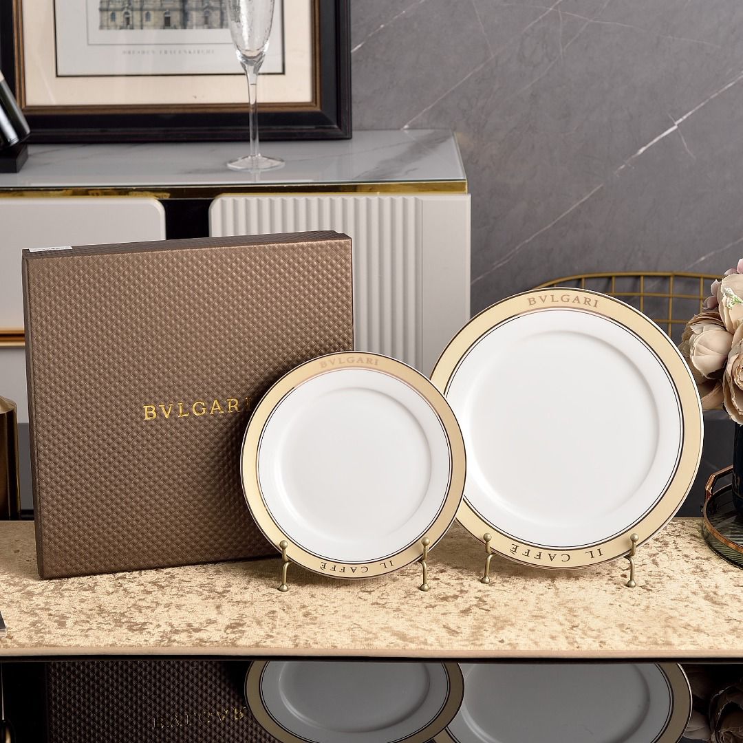 Bulgari Il Caffè Luxury Porcelain Dining Plates