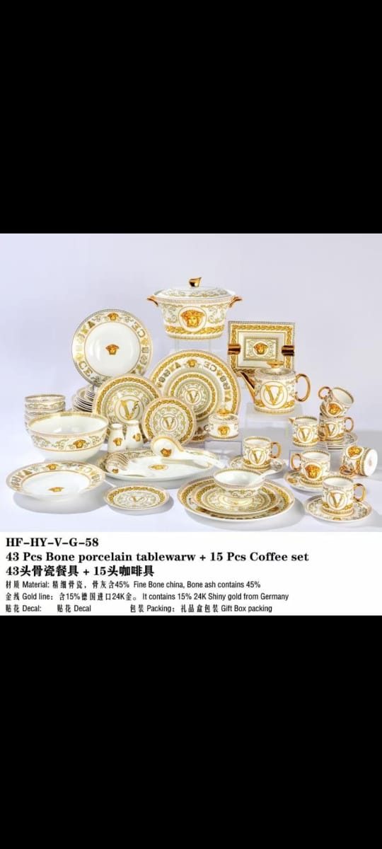 Imperial Baroque 24K Gold-Accented Fine Bone China Dinnerware and Coffee Collection