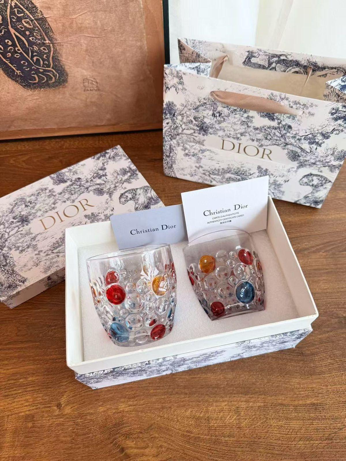 Christian Dior Artisanal Jeweled Crystal Tumbler Set