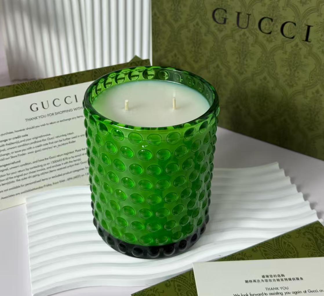Gucci Emerald Hobnail Glass Scented Candle