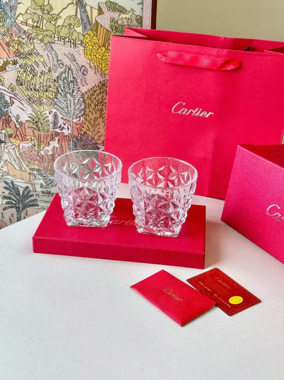 Cartier Crystal Double Old Fashioned Tumblers Set