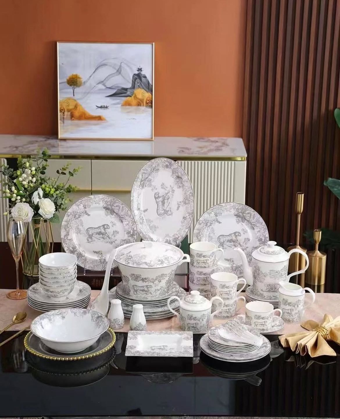 Artisanal Luxury Polished Silverware Flatware Set