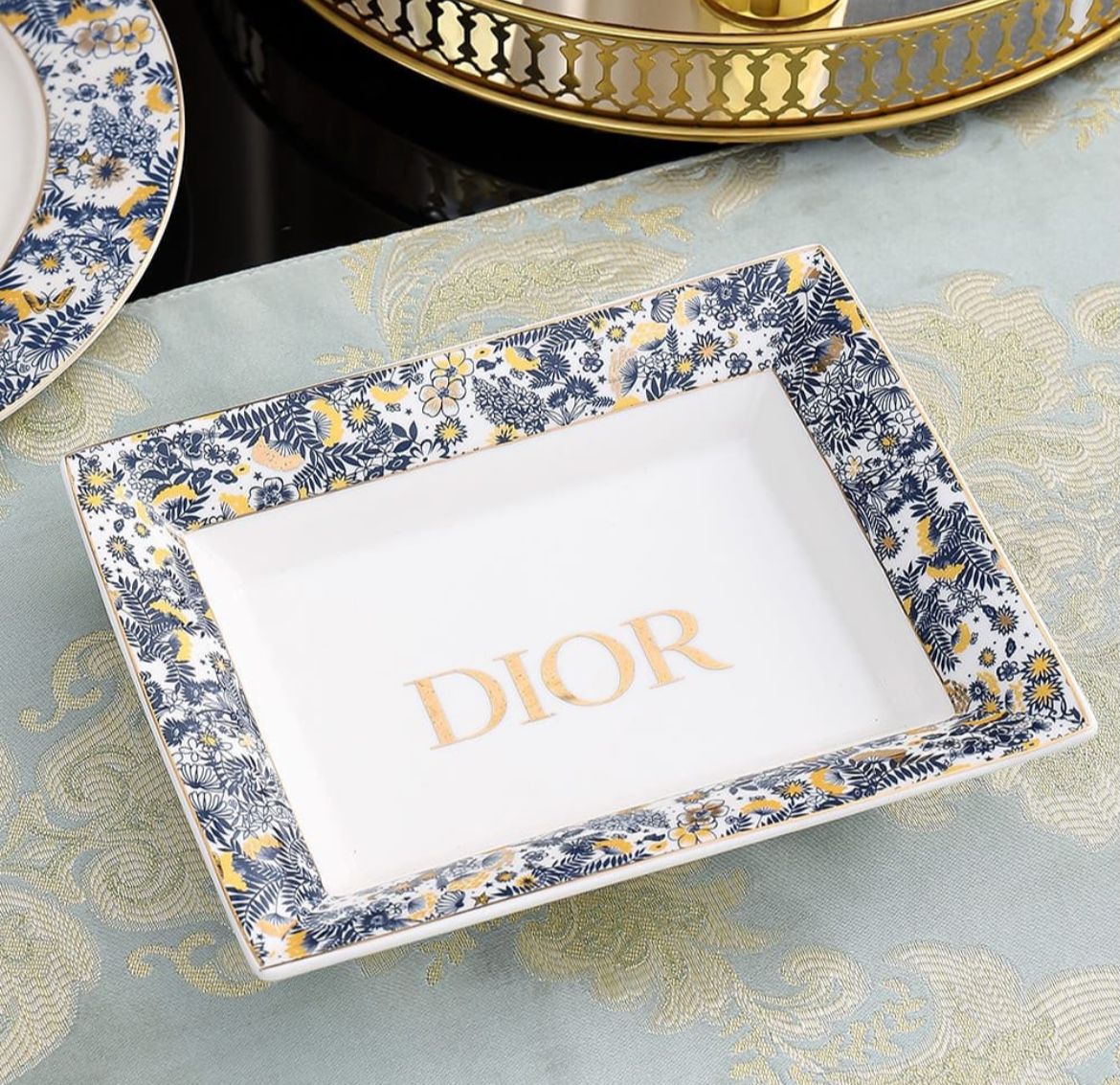 Dior Toile de Jouy Porcelain Decorative Tray