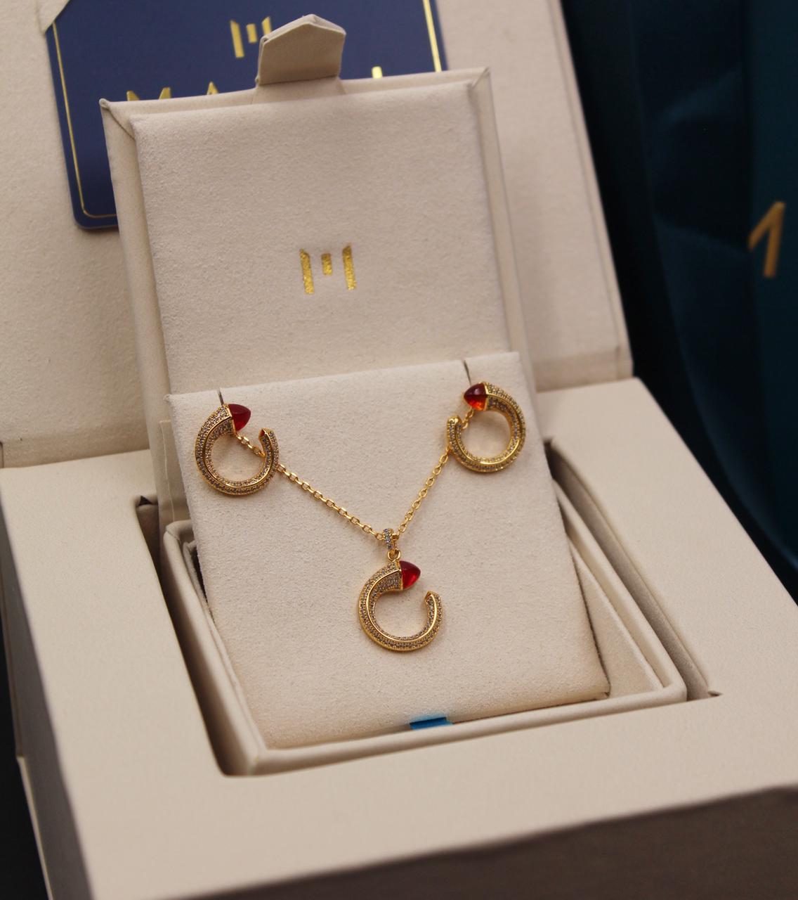 Marli Haute Joaillerie Pavé Diamond & Ruby Crescent Suite