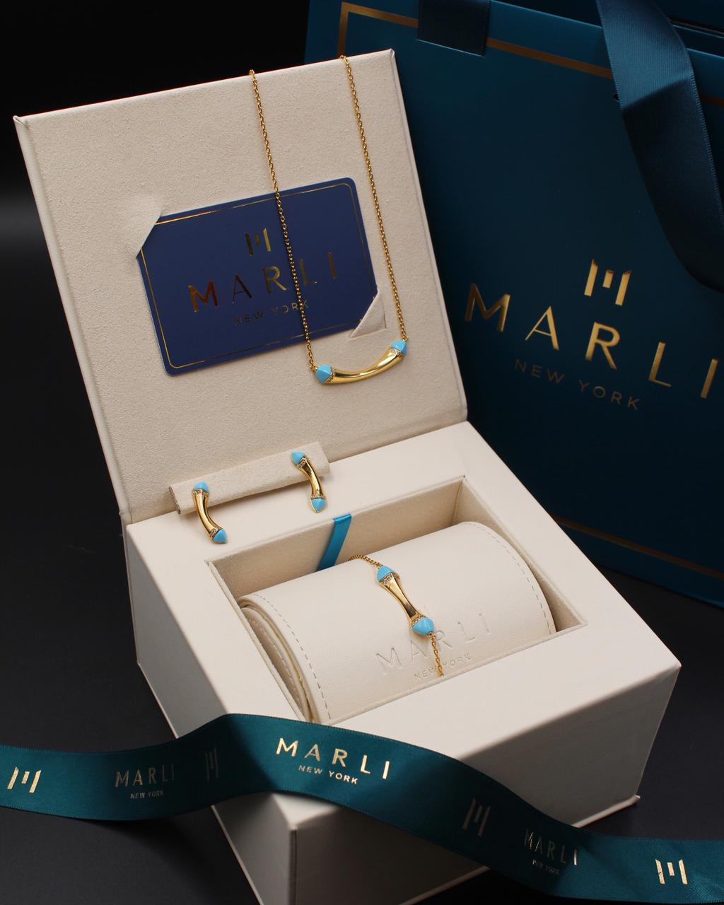 Marli New York 18K Yellow Gold and Turquoise Cleo Haute Joaillerie Set