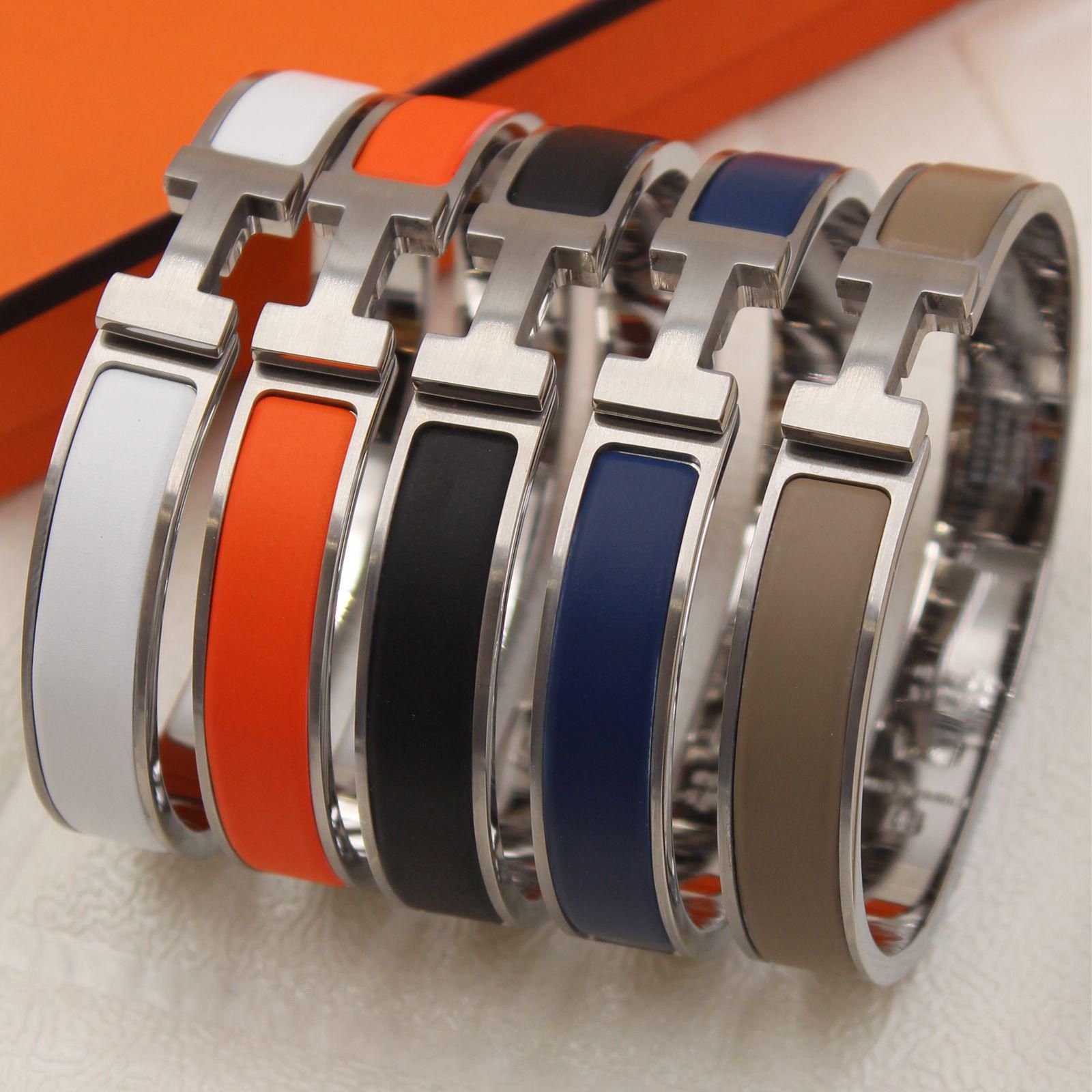 Hermès Enamel and Palladium-Plated Clasp H-Bracelet Collection