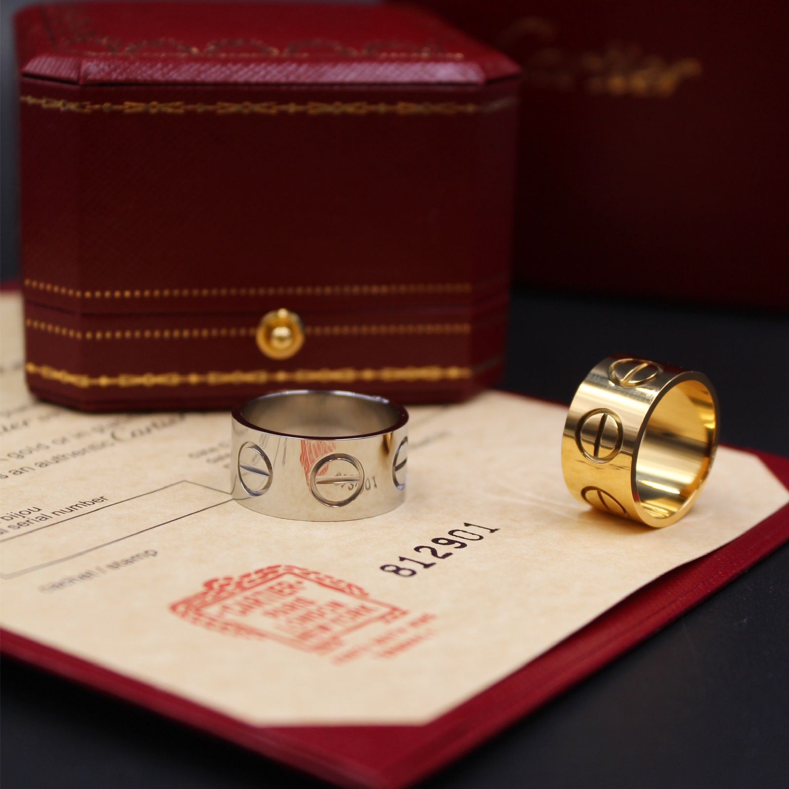 Cartier Love Ring Collection in 18k Yellow and White Gold