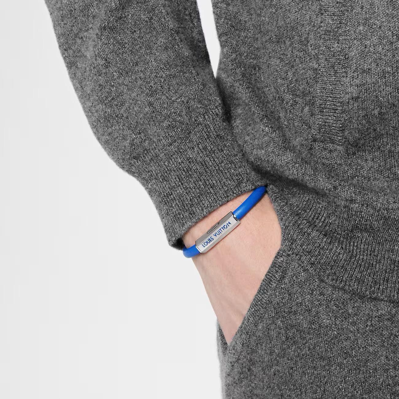 Louis Vuitton Cobalt Leather Monogram Signet Bracelet