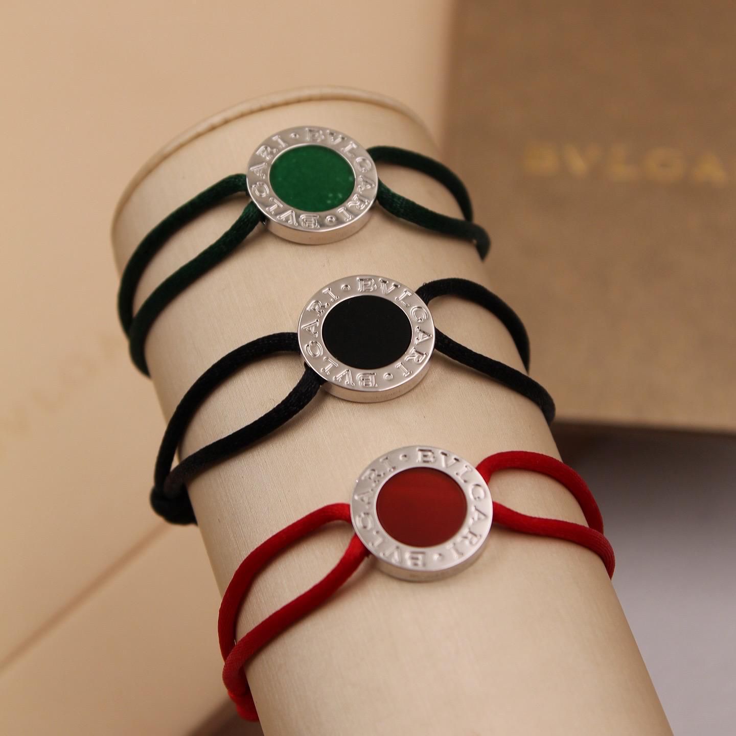Bvlgari BVLGARI Tubogas-Inspired Enamel and Precious Metal Cord Bracelet Trio