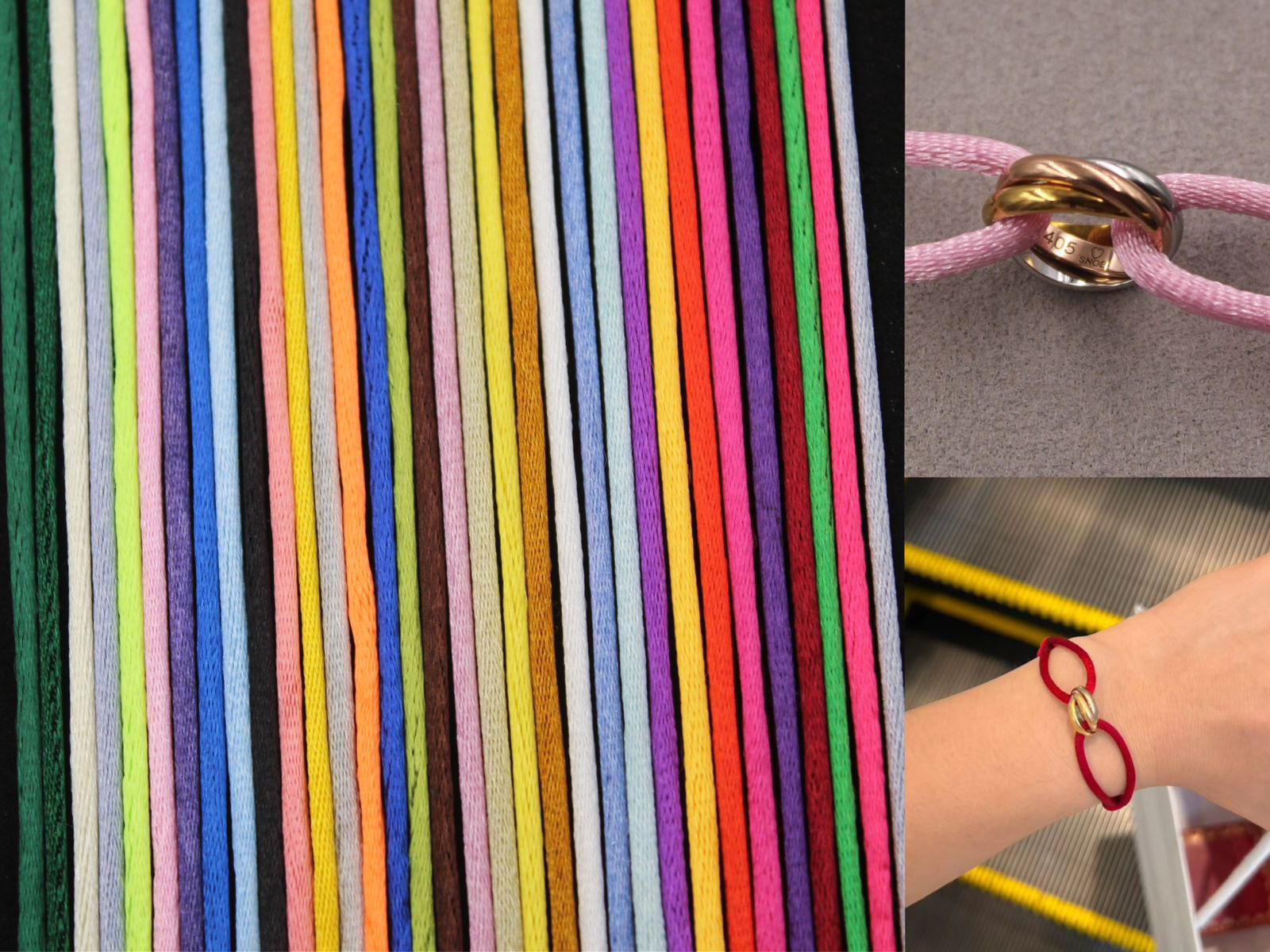 Maison Tri-Color Interlinked Gold Cord Bracelet Collection