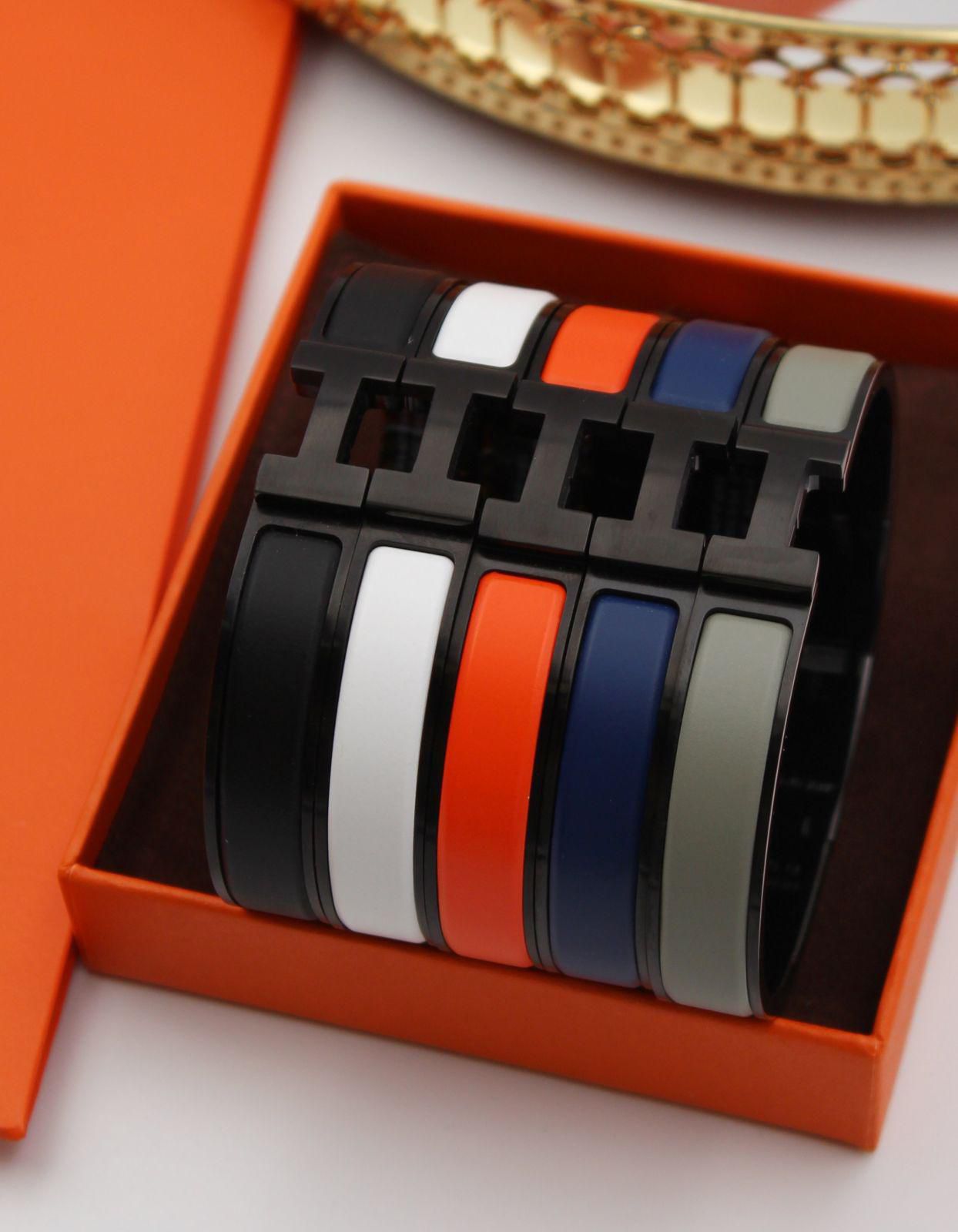 Hermès Clic H Enamel Multitone Bracelet Collection in Matte Black Hardware