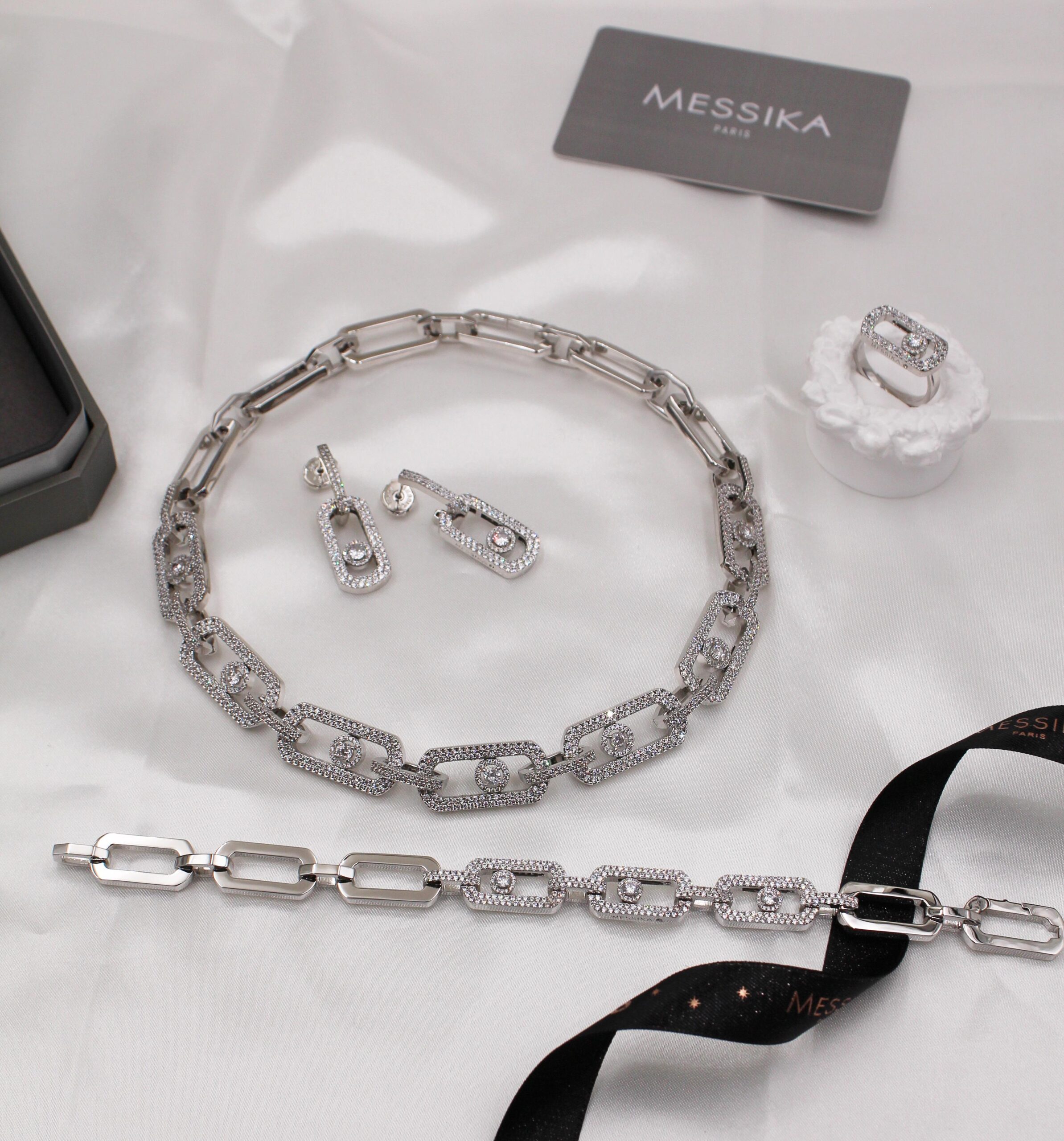 Messika Move Link Diamond Suite in 18K White Gold