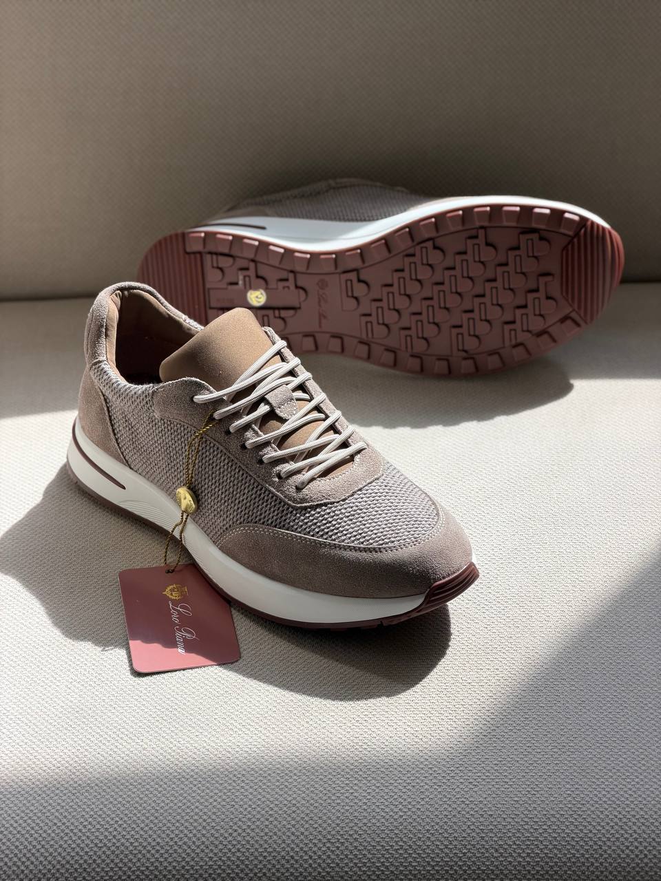 Loro Piana Suede and Technical Knit Walk Sneakers
