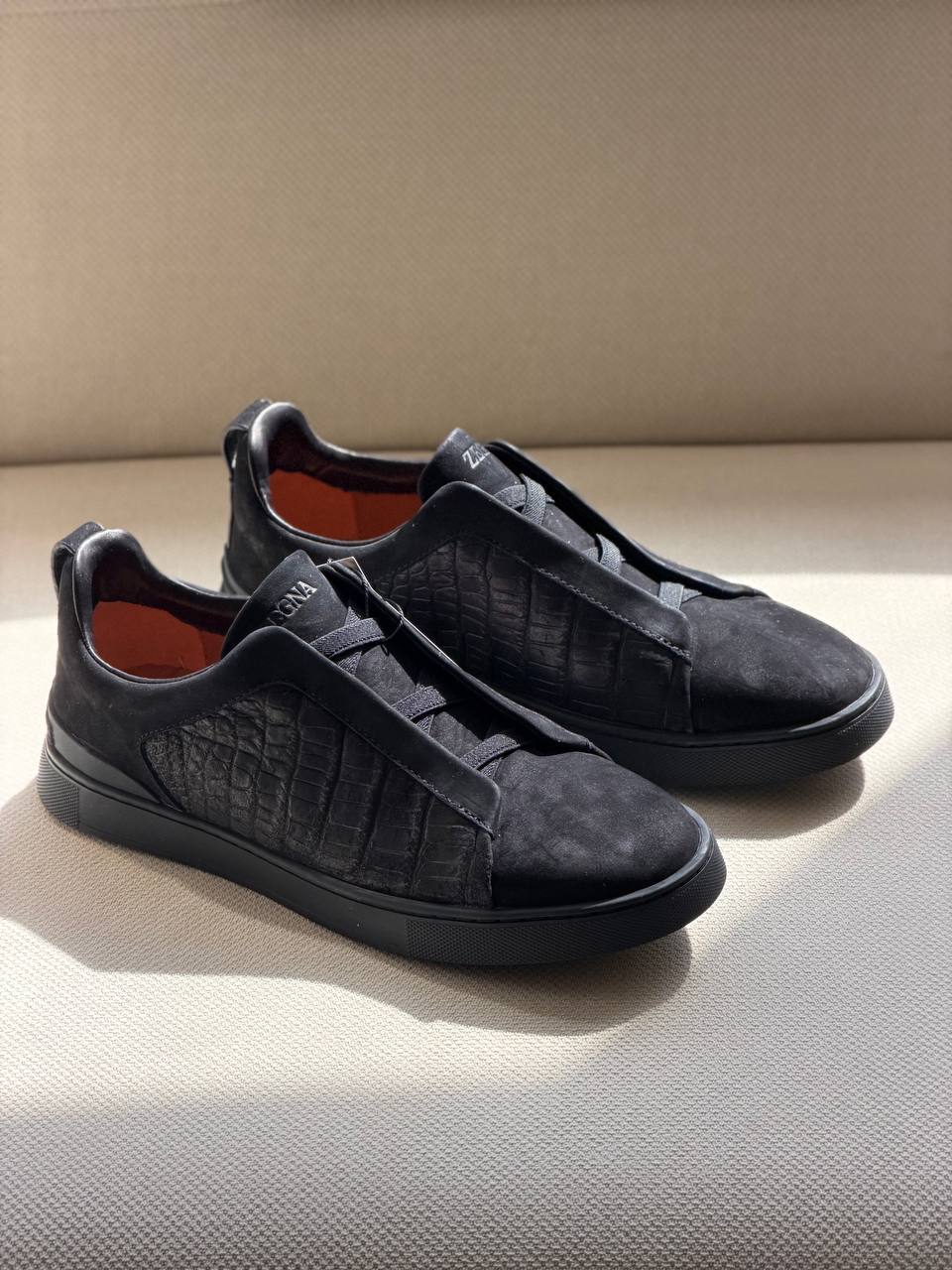 Ermenegildo Zegna Pelletessuta & Suede Low-Top Sneakers