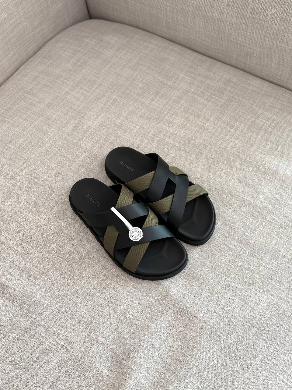 Hermès Izmir Inspired Mixed-Media Cross-Strap Sandals
