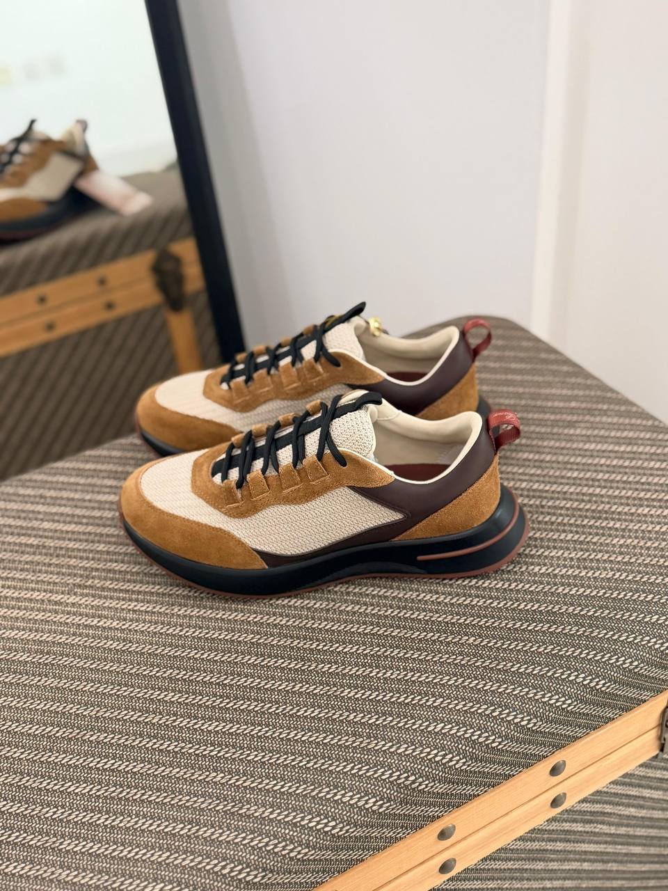 Suede and Technical Mesh Heritage Runner Sneakers