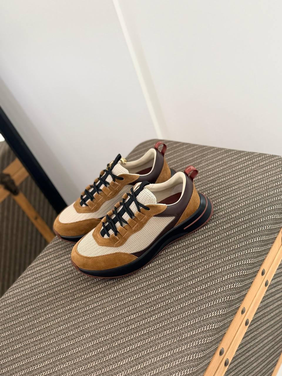 Heritage Suede and Canvas Mixed-Media Runner