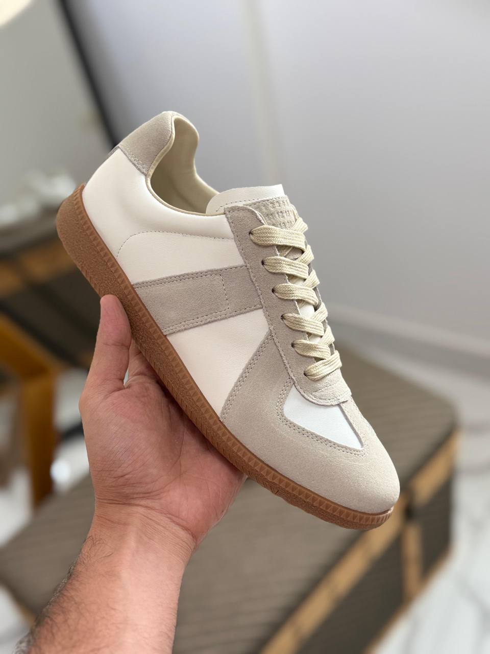 Maison Margiela Replica Leather and Suede Low-Top Sneakers